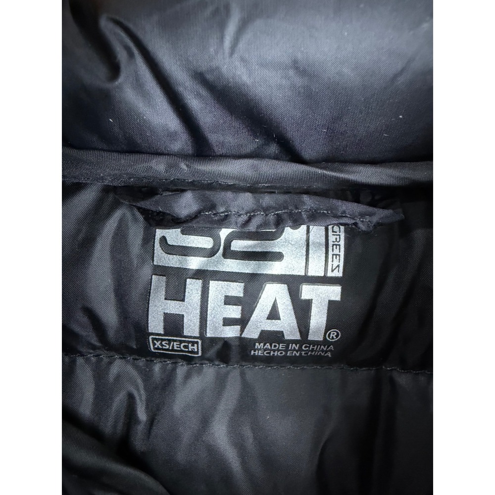 32 Degrees Heat Jacket Womens XS Black Ultra Light Packable Down Hooded NWT - Picture 3 of 7
